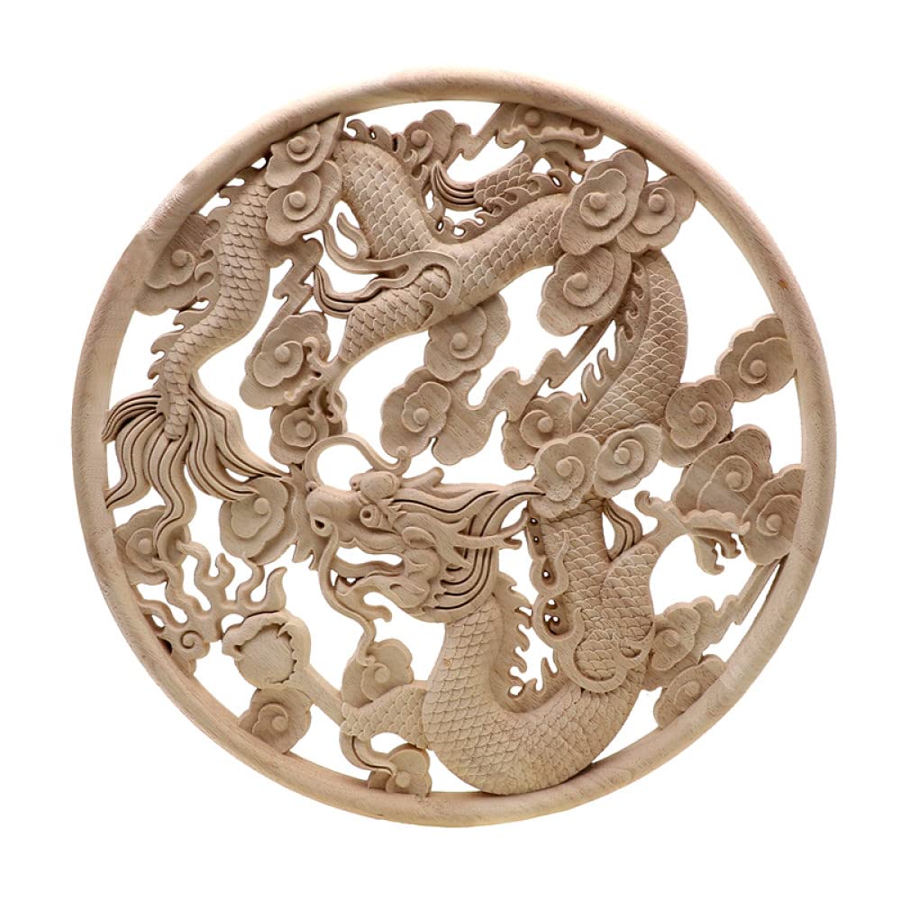 Décoration de maison rétro avec cette applique en bois sculpté de 40cm