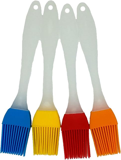 BINHAI BBQ Basting Brush Kitchen Silicone Basting Pastry Cooking Brushs & Grill Brush, Varying Bright Color - Best Kitchen Gadget (Oil brush 4 Pack)