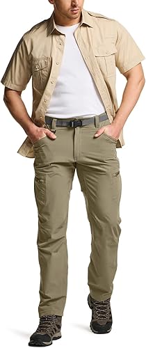 Miniatura 4 de CQR - Pantalones tácticos para hombre Quick Dry, resistentes al agua, pantalones de trabajo ligeros elásticos, para senderismo y actividades al aire