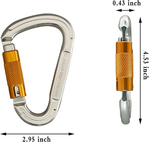 Miniatura 10 de SOB Clips de mosquetón de escalada con bloqueo automático, conector de mosquetón asimétrico de alta resistencia utilizado para rappel, equipo de