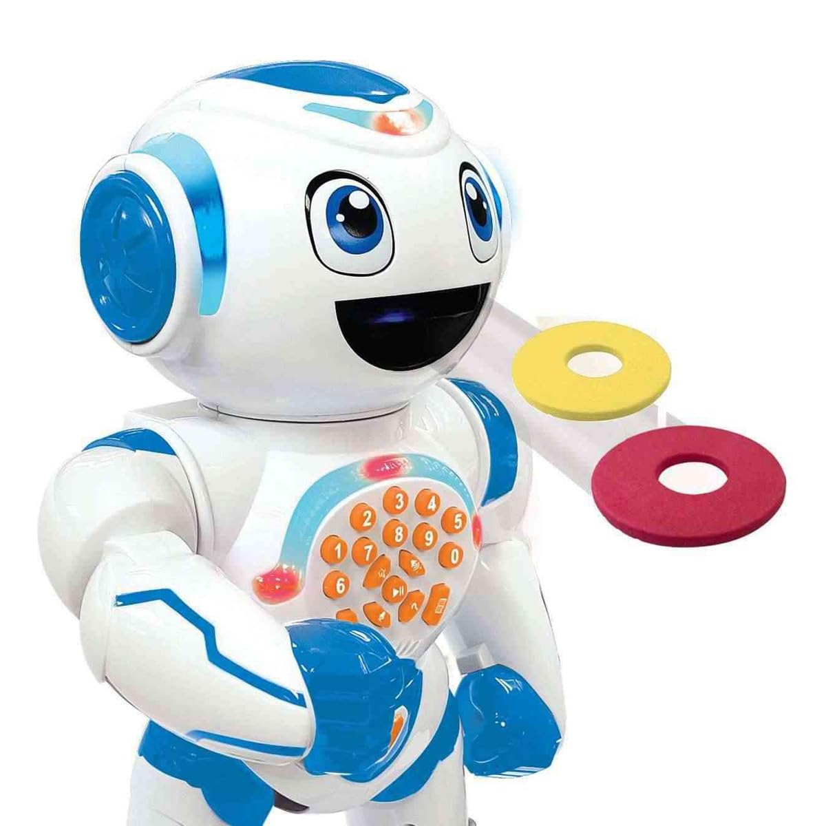 Lexibook Powerman Star Robot télécommandé, Parle et Marche, Programmable STEM pour Enfants 4+, Blanc/Bleu, ROB85FRLXB