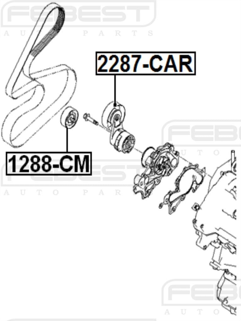 1L2Z-8678-AB - Pulley Idler - Febest # 2287-CAR - 1 YEAR WARRANTY