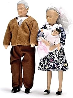 Melody Jane Dollhouse Miniature Modern People Grandma Grandad and Baby Grandparents