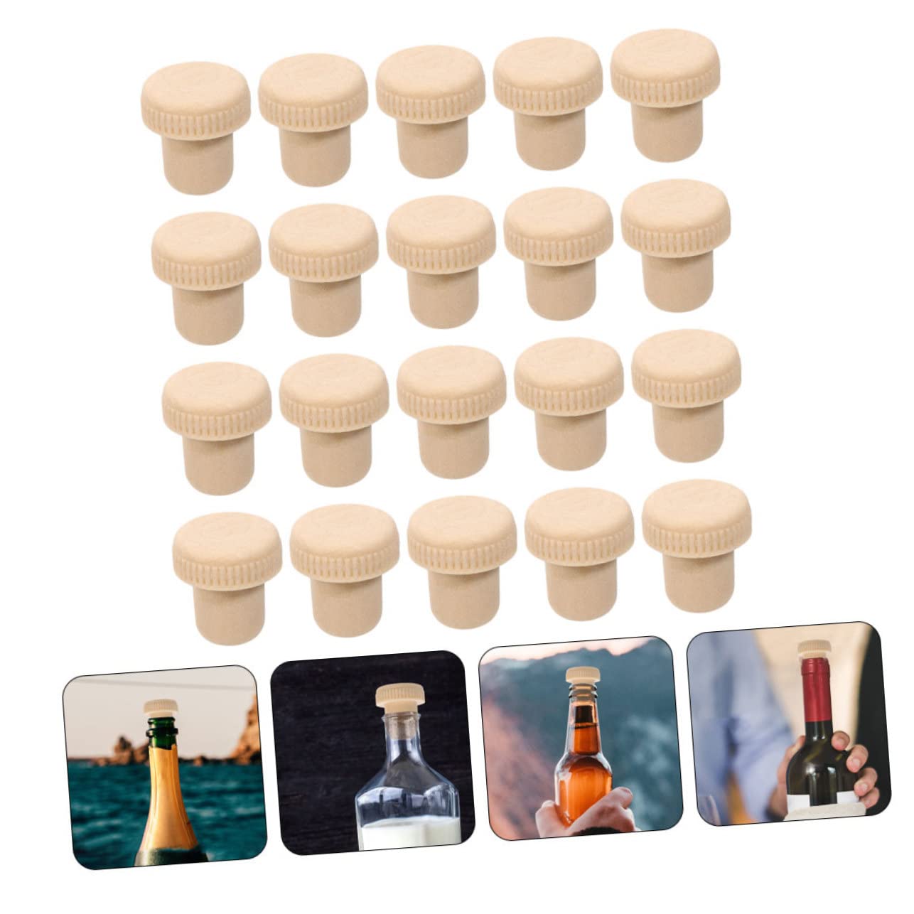 Cabilock 60 Piezas Corcho Tapón De Botella De Bebida Envasadora Al Vacio para Sous Vide Divertido Taponadora De Botellas De Cerveza Enchufar Tapón De Polímero Vino