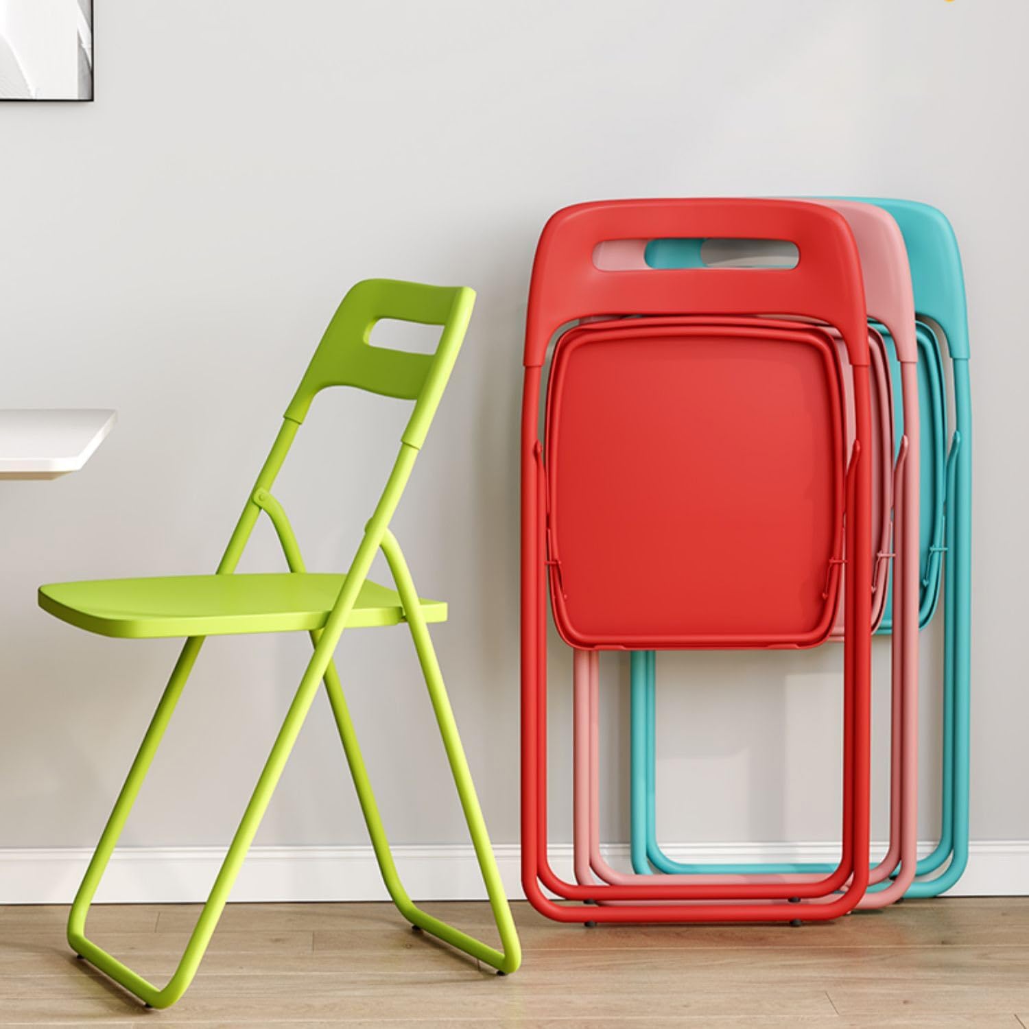 Folding Chairs for Adults - Lightweight Multifunctional Plastic Portable Dining Chair, Easy to Store and Transport, Perfect for Events and Office Use, No Assembly Required