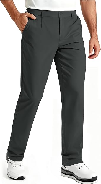 Mens Golf Pants Stretch Casual Dress Pants Elastic Drawstring Slacks for Men Lightweight Trousers with 5 Pockets