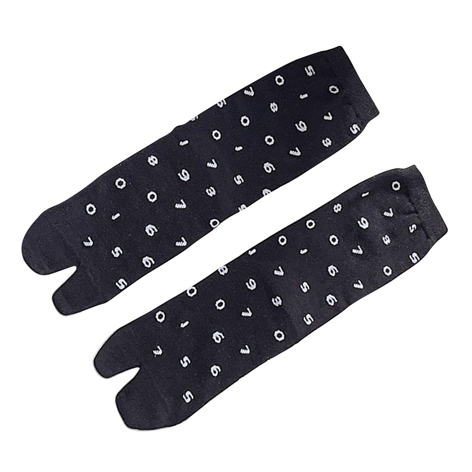 Colaxi Flip Flop Socks for Women Practical Breathable Stylish Mid Calf Socks Geta Socks, Black