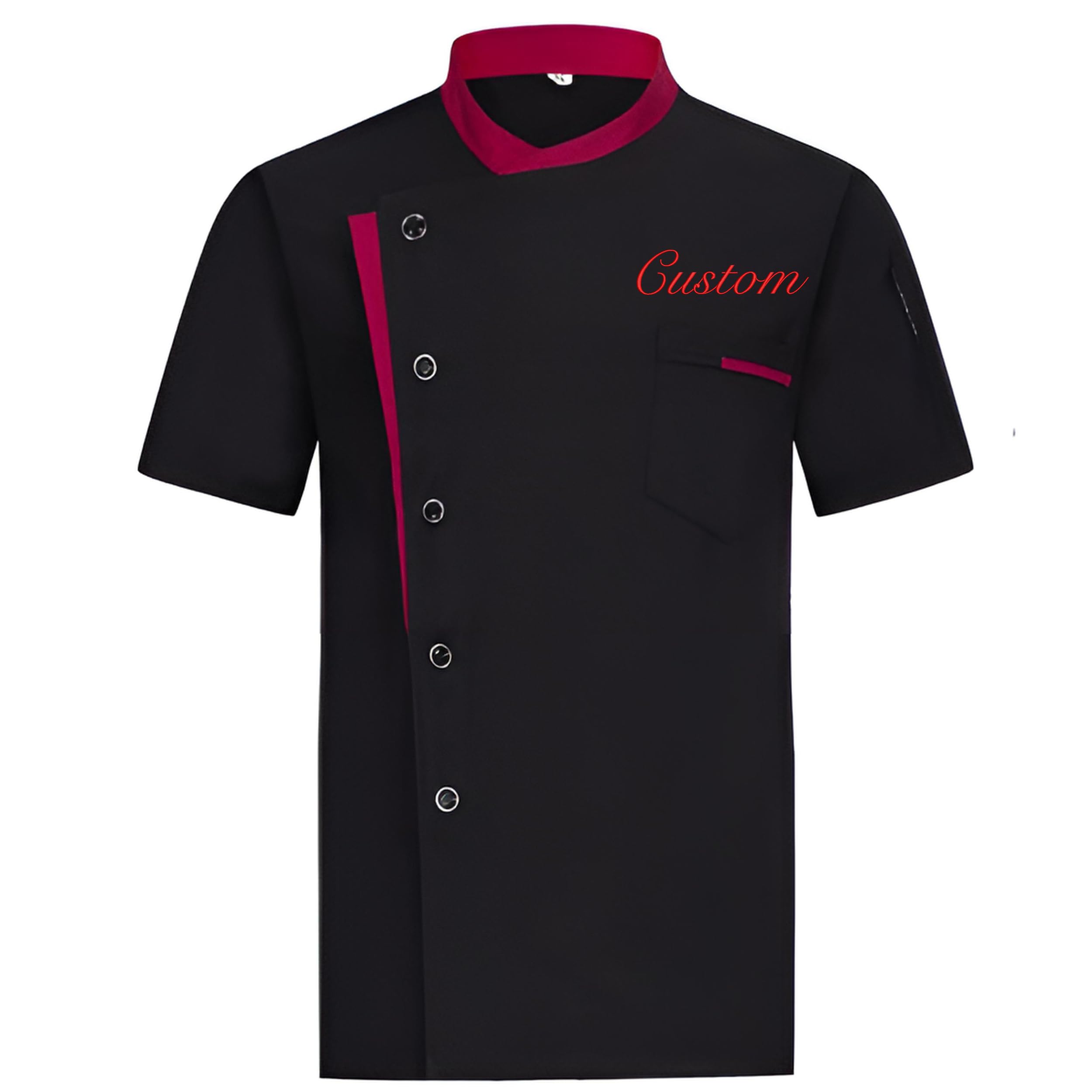 Veste de chef personnalisée, blouse de chef à manches courtes personnalisée, ensemble uniforme de travail pour la restauration (hommes et femmes)