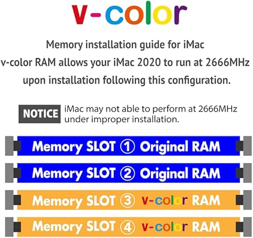Miniatura 3 de V-Color 64 GB (2 x 32 GB) 2666 MHz DDR4 compatible con iMac Retina 5K, 27 pulgadas, 2019 e iMac Retina 5K, 27 pulgadas, 2020 no ECC SODIMM Mac RAM
