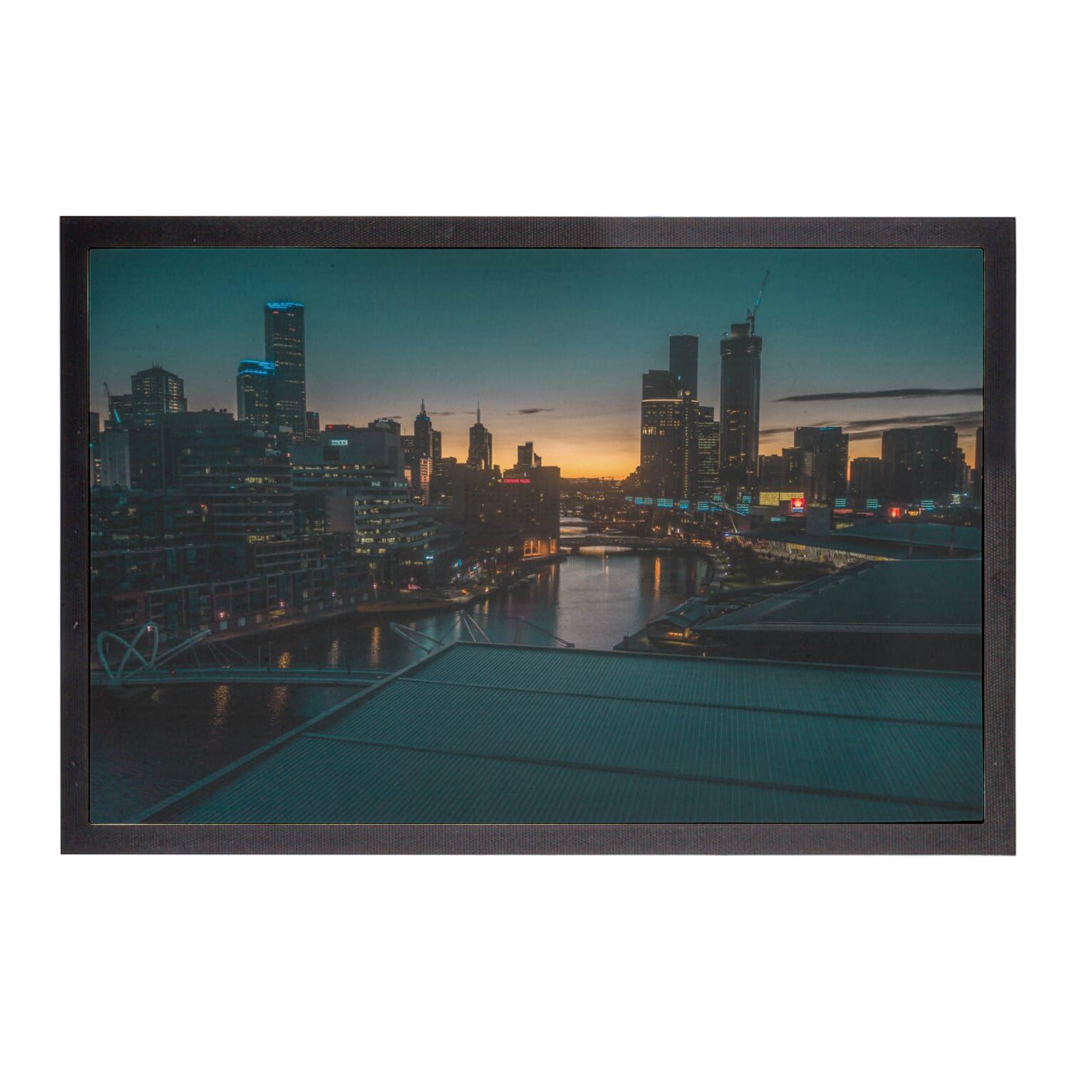 Paillasson Building coucher de soleil grand tapis entrée 75x50cm