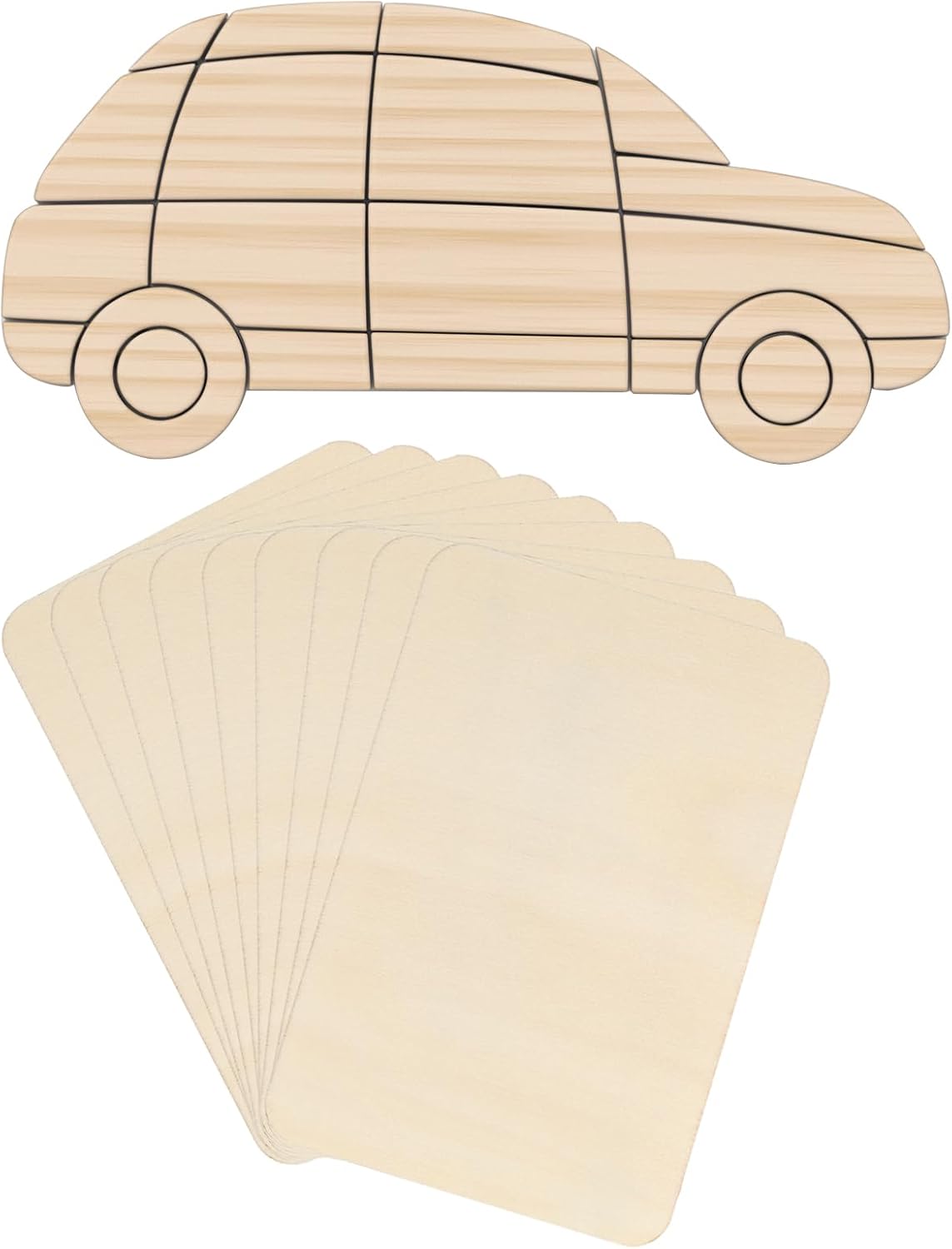 ZOENHOU 100 PCS 6 x4 Inch Unfinished Basswood Blanks, Rectangle Wood Pieces, Unfinished Wood Rectangles for Crafts Projects Painting Decoration Modelling Handicraft