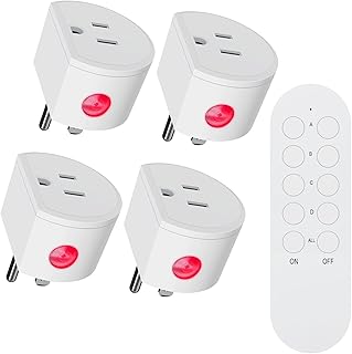 SURNICE Remote Control Outlet 10A Wireless Light Switch for Household Appliances, 130 FT Range, Smart Plug with Remote, FCC Certified, ETL Listed