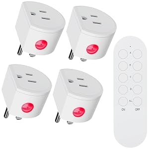 SURNICE Remote Control Outlet 10A Wireless Light Switch for Household Appliances 130 FT Range Smart Plug with Remote