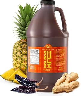 Poi Dog - Huli Sauce - Pineapple, Tamari Soy, Miso, Ginger, Guajillo Chile, and Chinese 5 Spice - Sweet & Savory Hawaiian Barbecue Marinade - Vegan, Gluten Free, Low Calorie & Carb - 64 Oz Jug