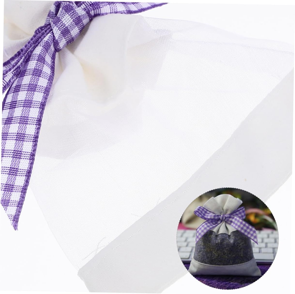 20pcs Lavender Sachet Bags Empty Drawstring Packets for Closet Freshener Open-Window Burlap Design Organza Gauze for Dried Lavender and Home Fragrance