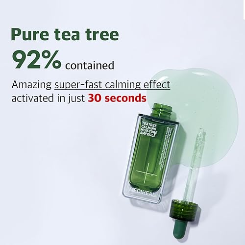 Miniatura 4 de MEDIHEAL Teatree - Ampolla hidratante calmante (1.7 onzas líquidas, 1 paquete)  Calmante rápido e hidratación profunda con agua de hoja de teatree