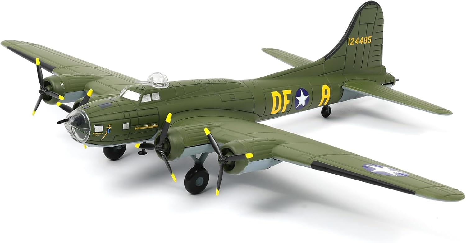 NUOTIE 1:144 B-17F Flying Fortress Memphis Belle Bomber Metal Model Military Model Fairchild Republic Diecast Plane Model for Collection
