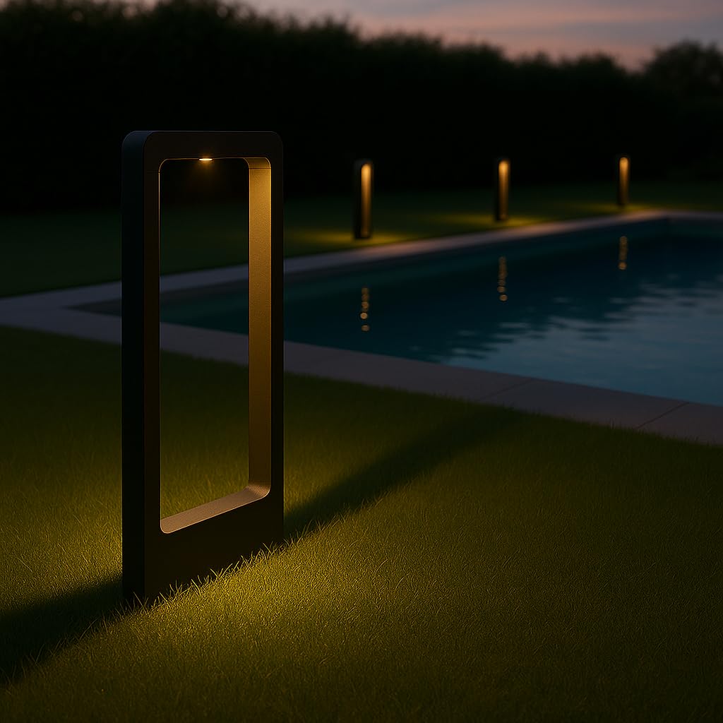Jandei - Baliza LED Exterior 7W 240V IP65, Poste de Aluminio Negro 60cm, Luz Cálida 3000K, Lámpara de Jardín, Camino y Terraza, Caminos, Iluminación Nocturna (1)