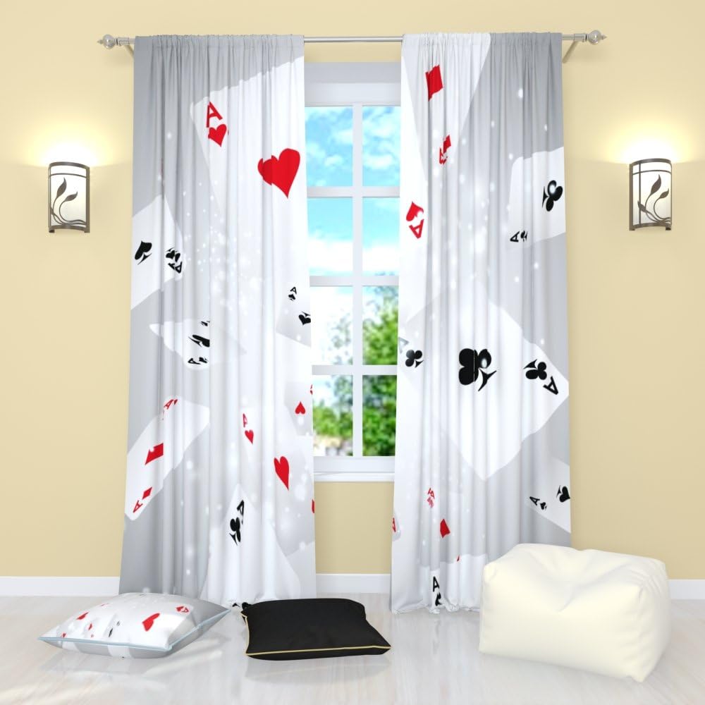 Animal Print Curtains - 84 Inch Length, Horse Curtains for Bedroom, Living Room, Kitchen & Dining Room - Darkening Gray Set of 2 Panels