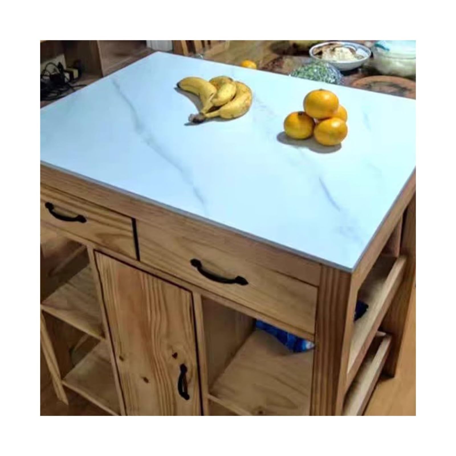 Mueble aparador Mesa de Isla Cocina, Mesa móvil, Armario Retro Abierto, y aparador Mesa de Centro Consola