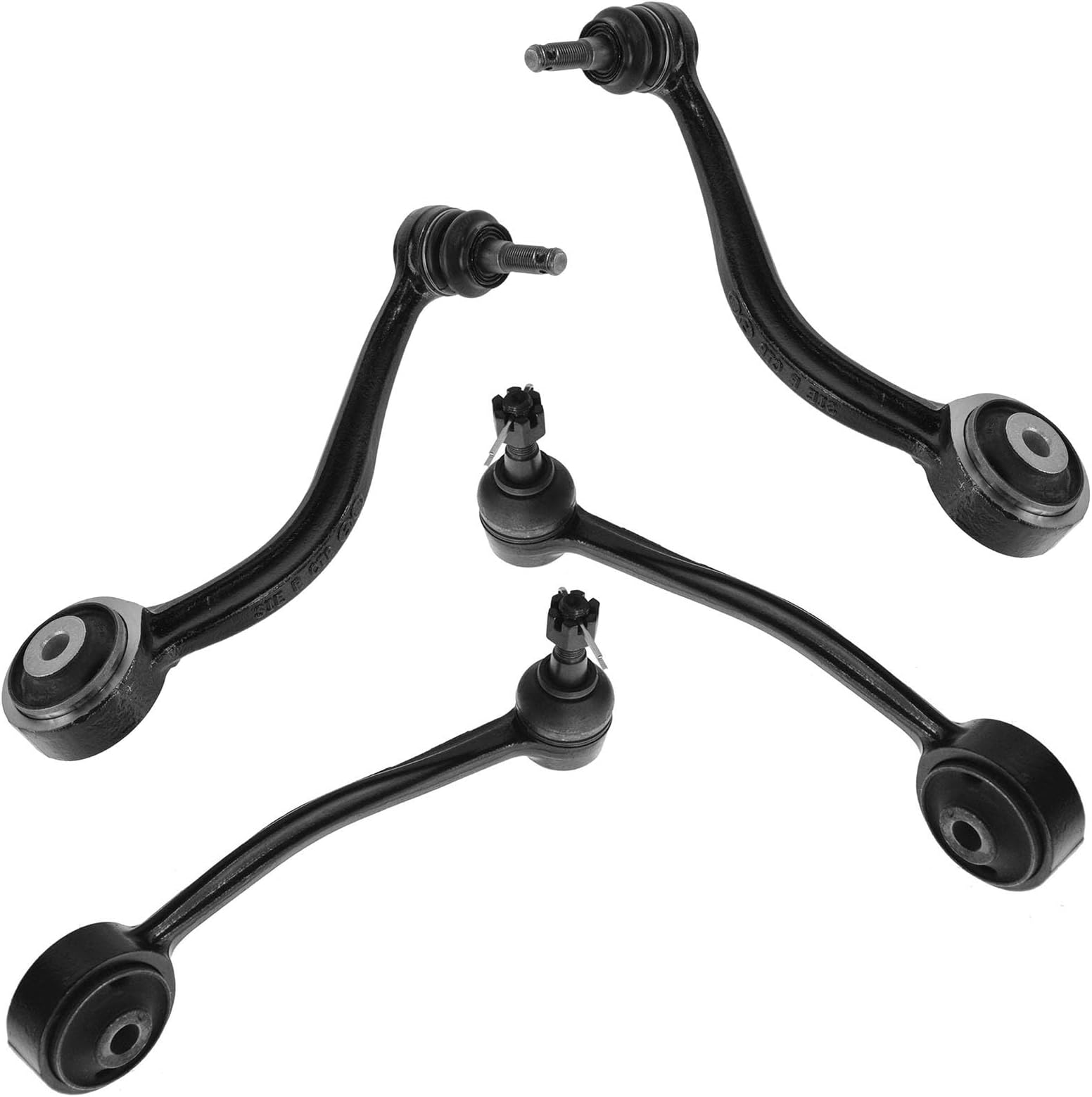 TRQ Front Upper Driver and Passenger Side Control Arm and Ball Joint Set 4 Piece Compatible with 2009-2014 Hyundai Genesis Sedan 2011-2013 Equus 2014 Equus To 2-03-14 Production Date