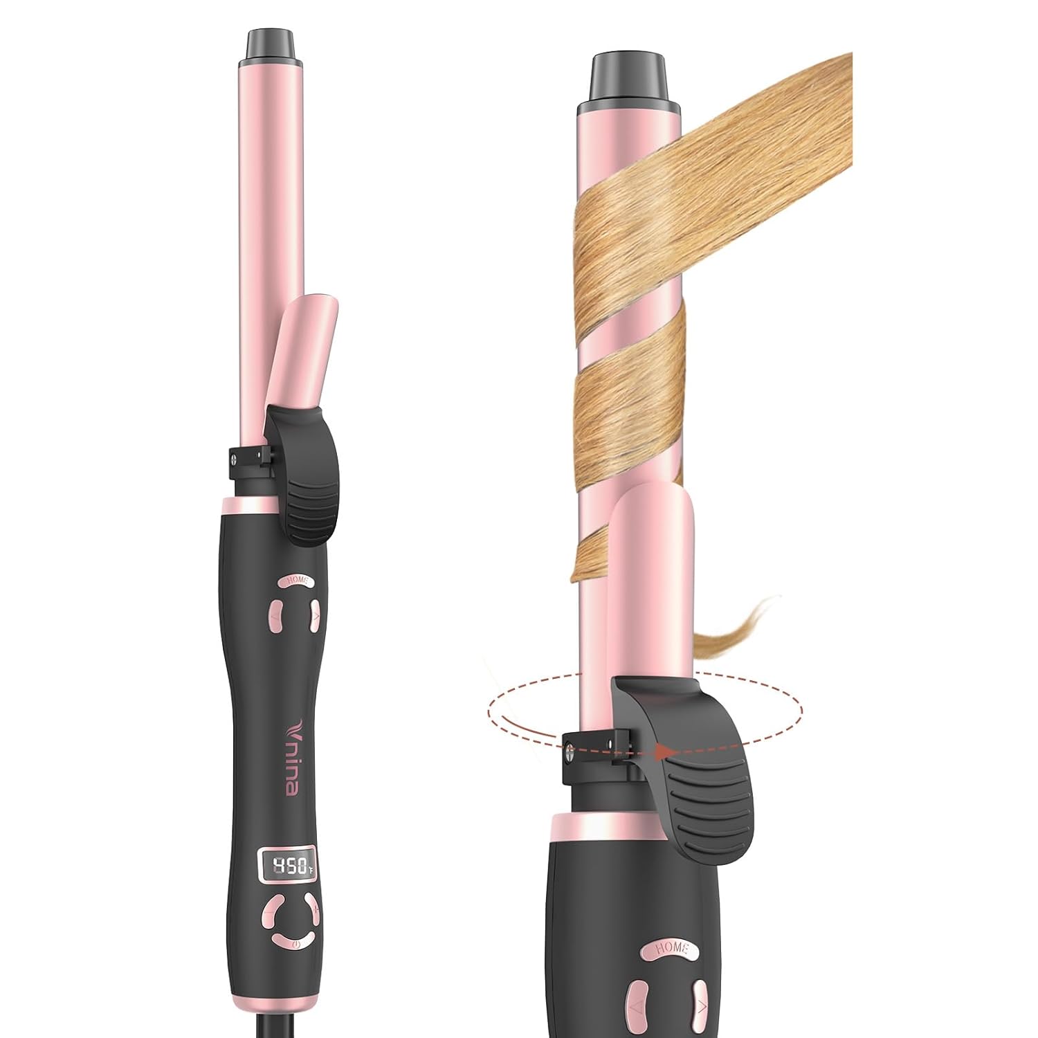 Rotating Curling Iron - Automatic Curling Wand 1 Inch for Long Hair Fast Heating Self Spinning Hair Curler