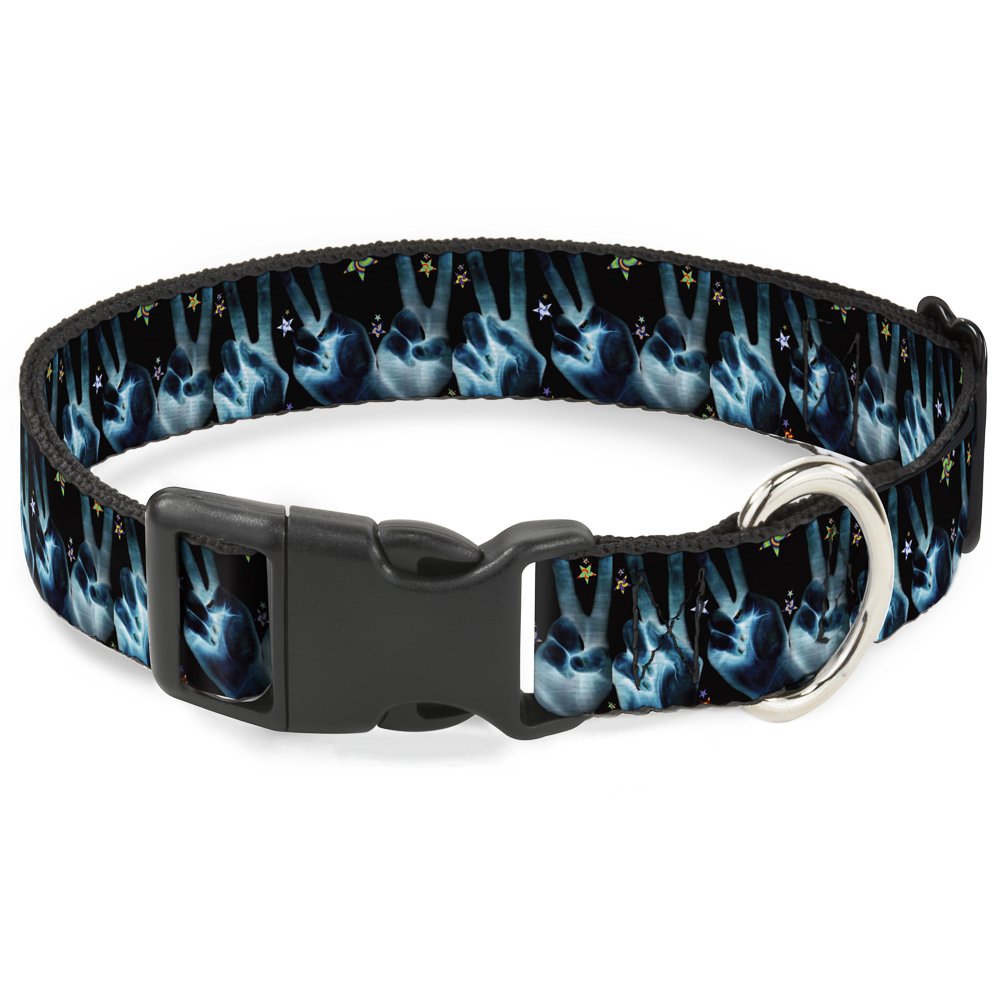 Collar para paseos Buckle Down Peace & Starz ajustable de 33 a 45 cm