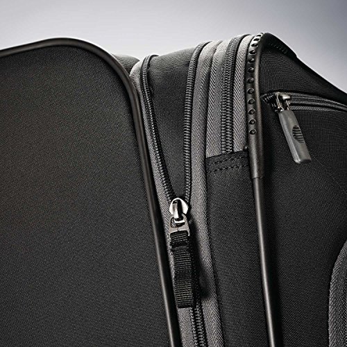 American Tourister 4 Kix Expandable Softside Luggage With Spinner Wheels, Black/Grey, Checked-Medium 25-Inch #TOP3