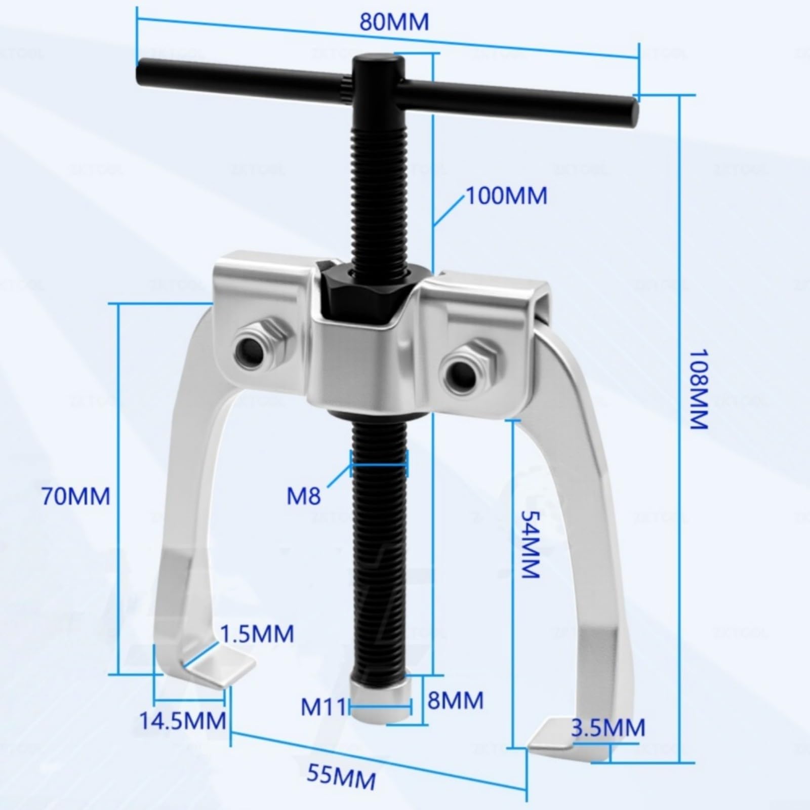 Set di 6 estrattori per braccio tergicristallo con strumenti di rimozione cuscinetti in acciaio al cromo vanadio in custodia, compatibile con POLO, per OPEL, per Astra G, per Zafira B, per