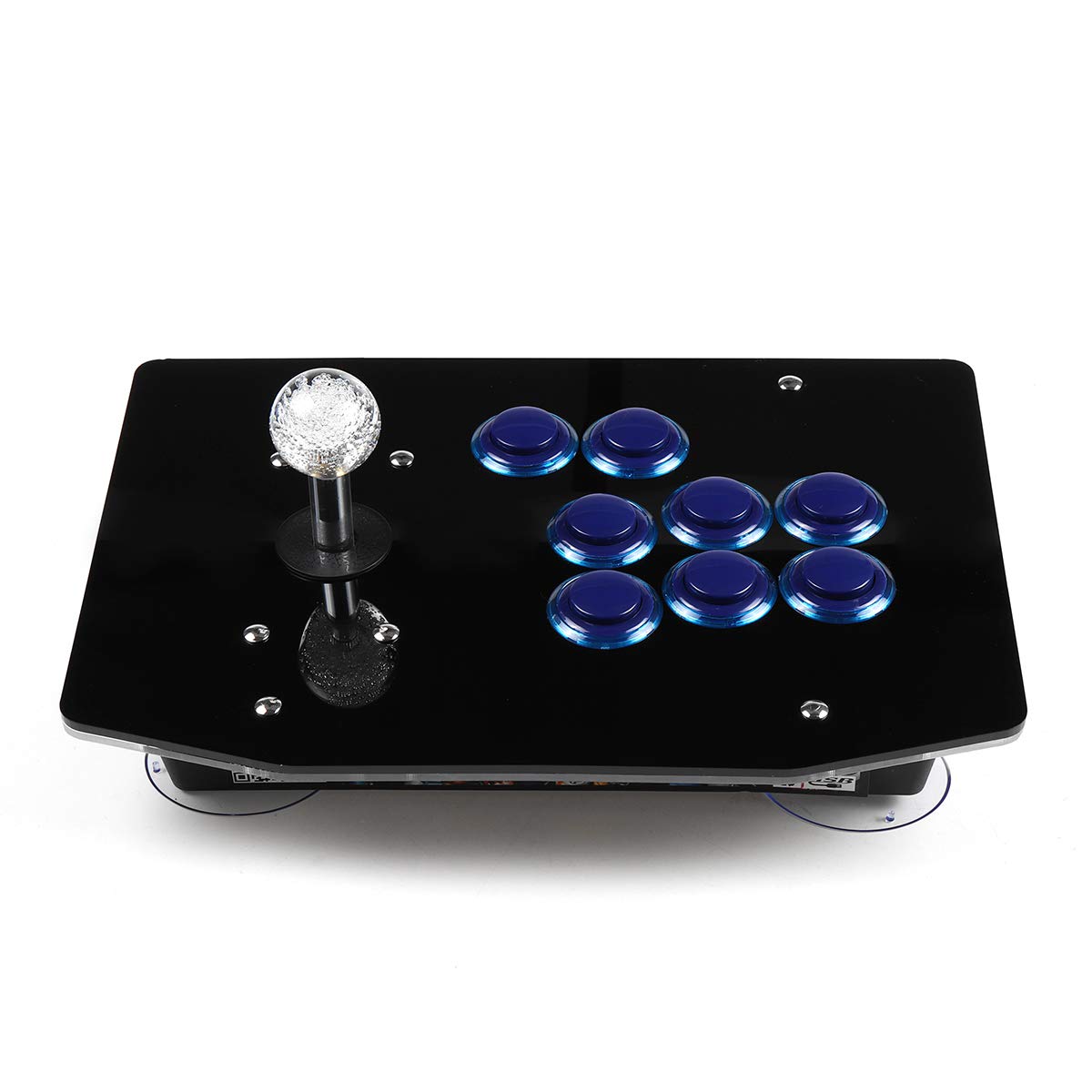 C-FUNN Arcade Stick PC Spiel Joystick USB Fightstick Licht 6 Tasten Controller   Blau