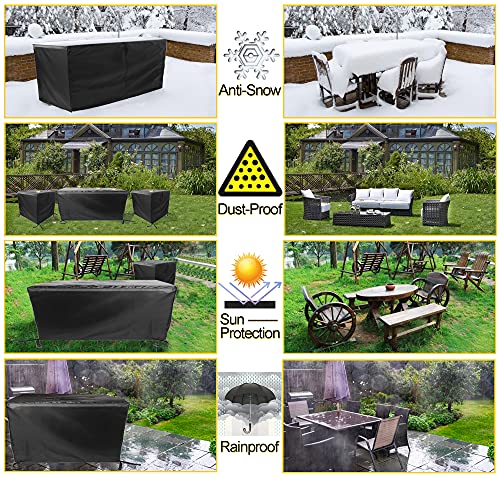 Abdeckung für Gartenmöbel 60x60x60cm Gartenmöbel Abdeckung Schutzhülle Sitzgarnituren Gartentische und Möbelsets Wasserdicht Winddicht 420D Oxford mit Zugkordel Belüftungsöffnungen Aufbewahrungstasche – Bild 3