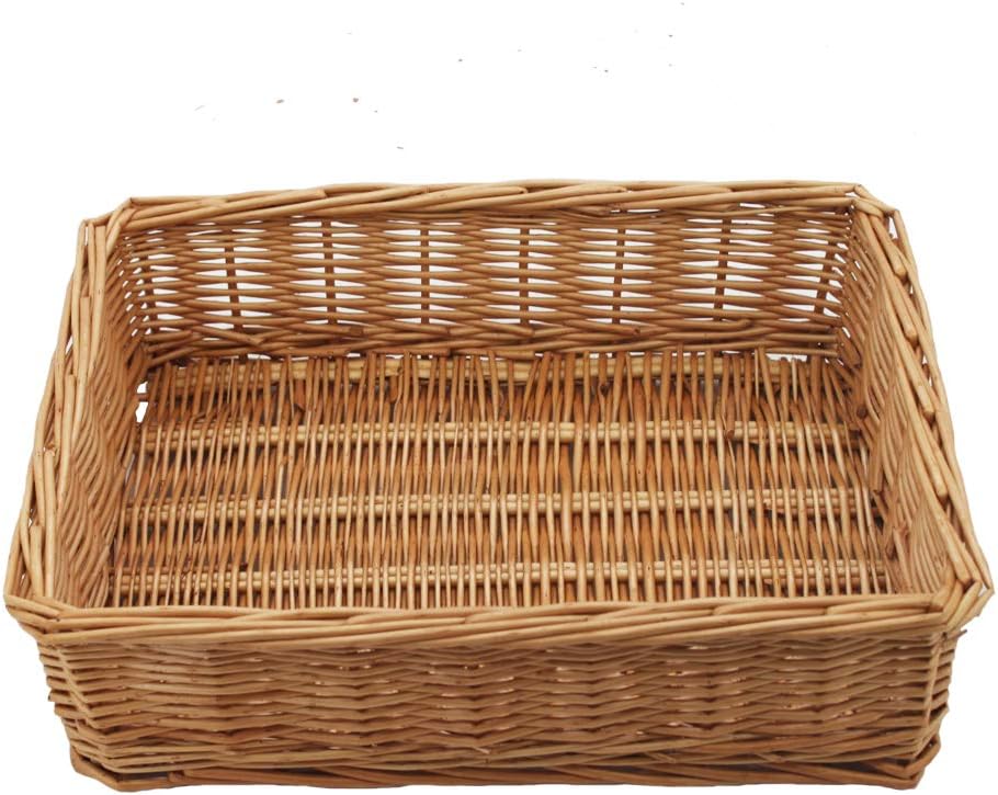Kingwillow, Wicker Storage basket, Rectangular Storage Basket, Arts and Crafts. (Natural)