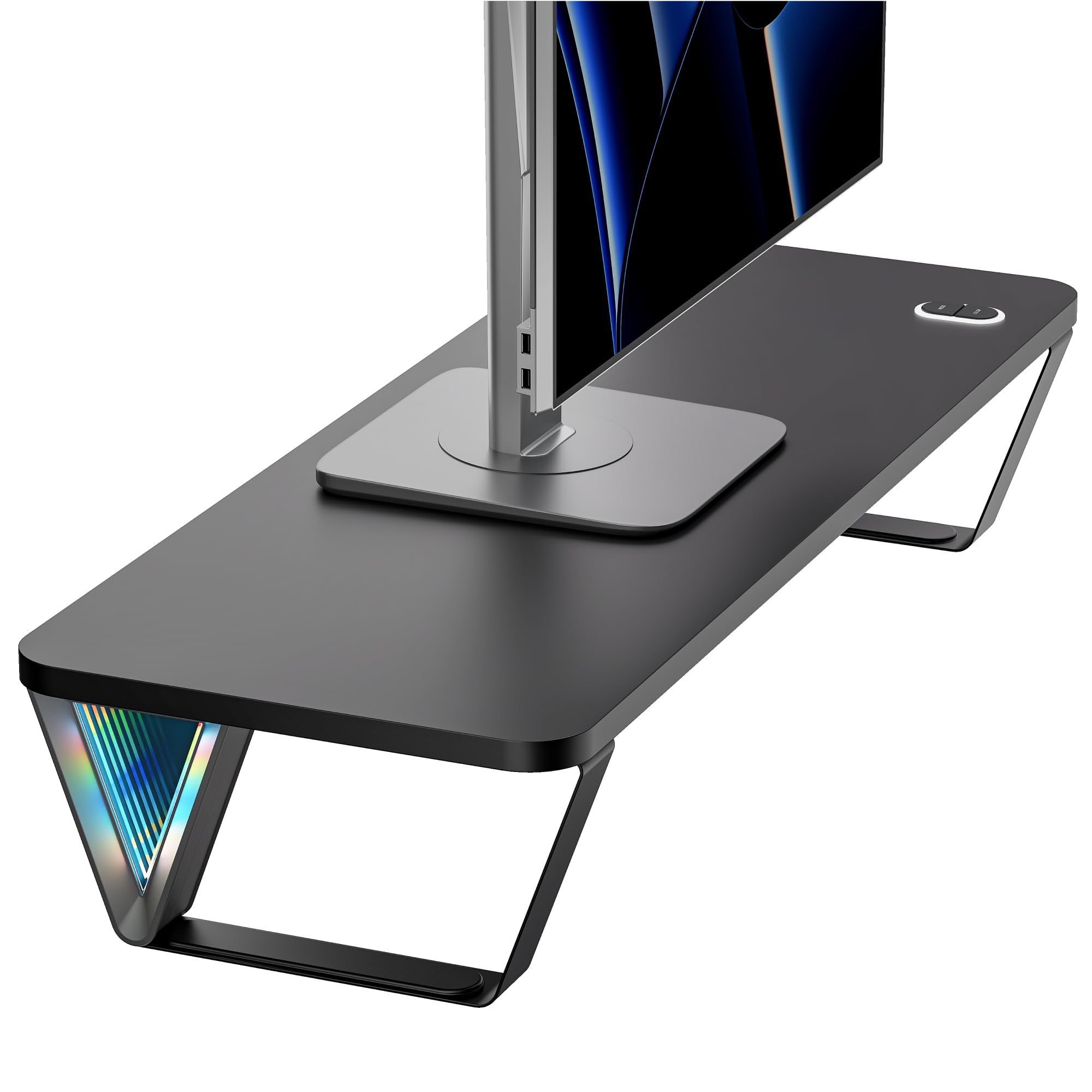 ARES WING 24 inches Monitor Stand Riser with 18 RGB Lighting