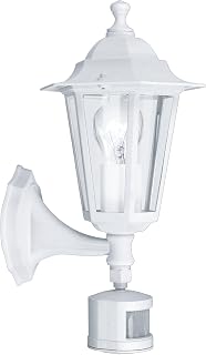 EGLO Außen-Wandlampe Laterna 5, Außenleuchte mit Bewegungsmelder, Weiß