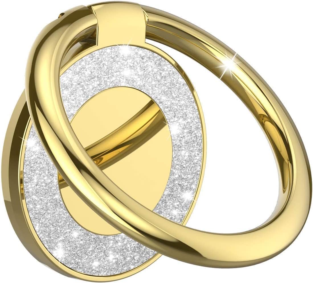 Fuin Phone Ring Holder, Finger Grip, 360° Adjustable Mobile Loop, Universal Cell Magnetic Stand, Car Mount Ring, For All Smartphones, Gold