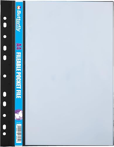 Butterfly A4 40µm 10-Sleeve Pocket File, Black