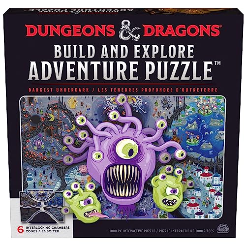 Dungeons & Dragons, Build and Explore Adventure Puzzle, DND Adult Puzzles, Dungeons and Dragons 1000 Piece Puzzles for Adults and Kids Ages 12+