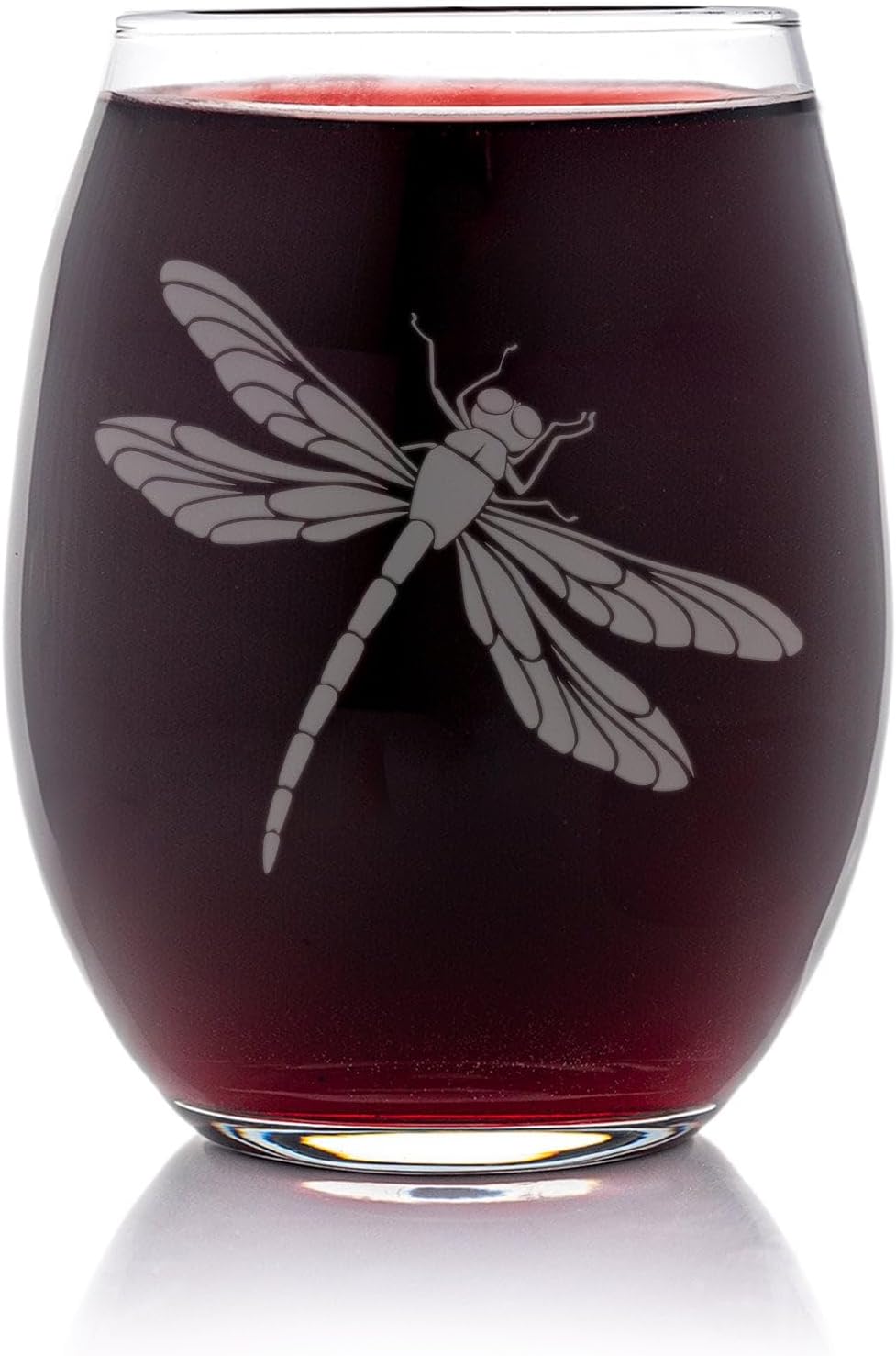 Dragonfly Stemless Wine Glass - Thoughtful Gift for Dragonfly Lovers and Nature Fans - 2 Glasses