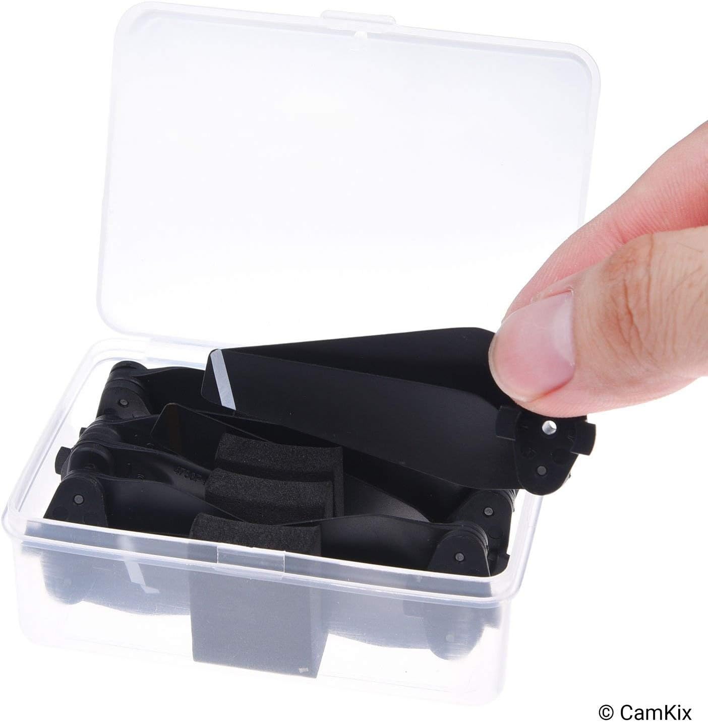 CamKix Propellers Replacement for DJI Spark - 2 Sets (8 Blades) - With Convenient Storage Box - Quick Release Foldable Wings - Flight Tested Design - Essential Accessory For Your DJI Spark Drone