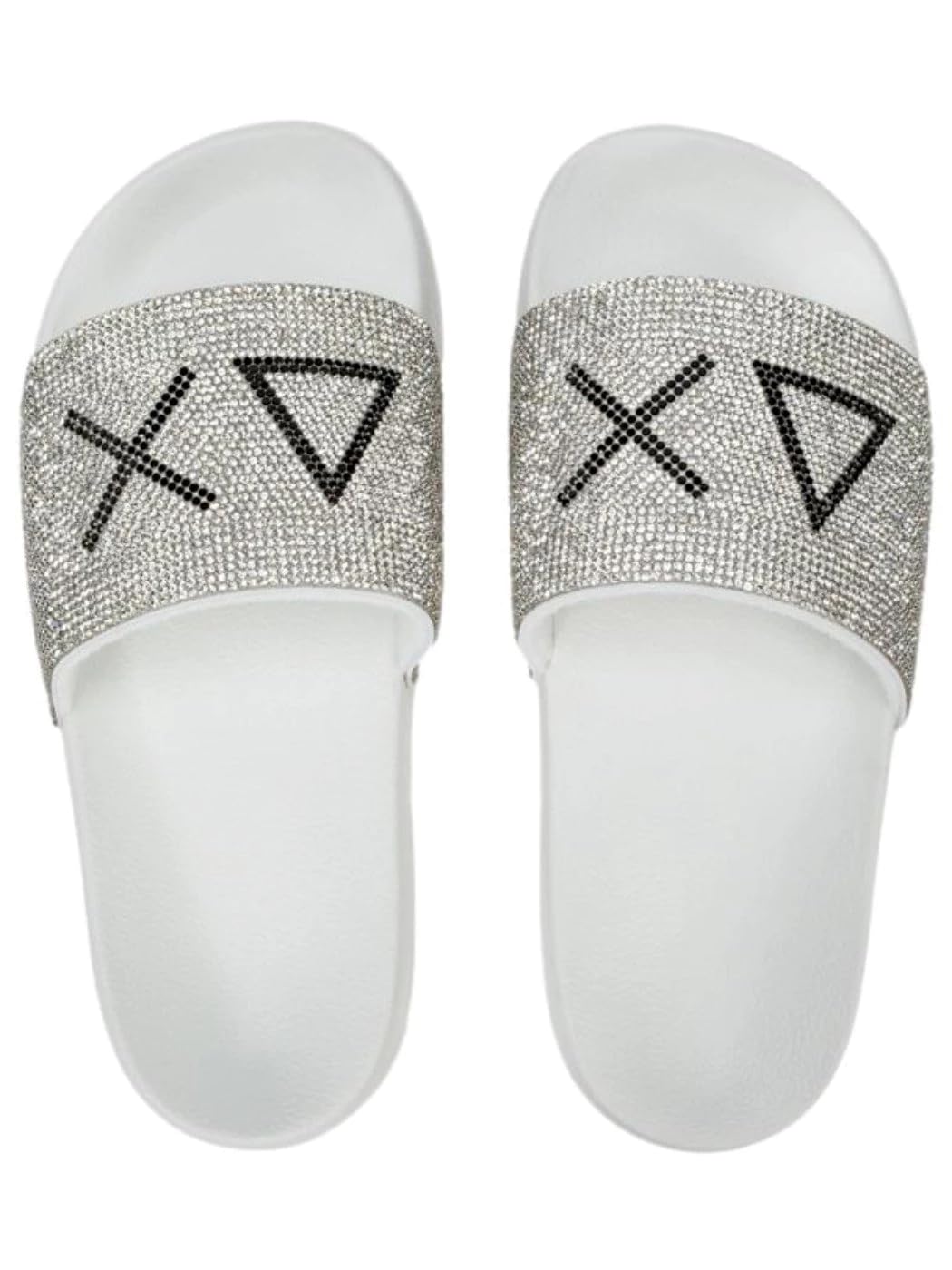 SUN68 Ciabatte con strass bianco Donna