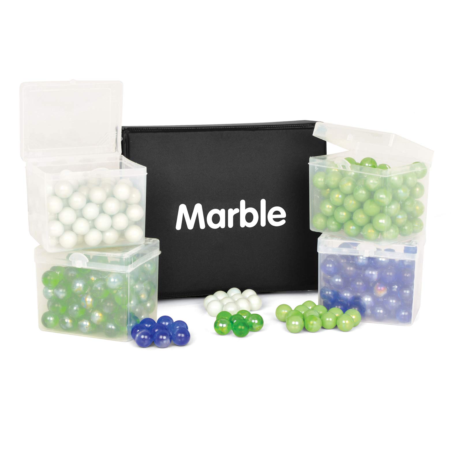 Pearl Glass Marbles Set of 400 in 4 Colours Packed in Plastic Boxes for Math Activities Like Counting, Probability, Playing, Craft and Decoration Purposes-image-4