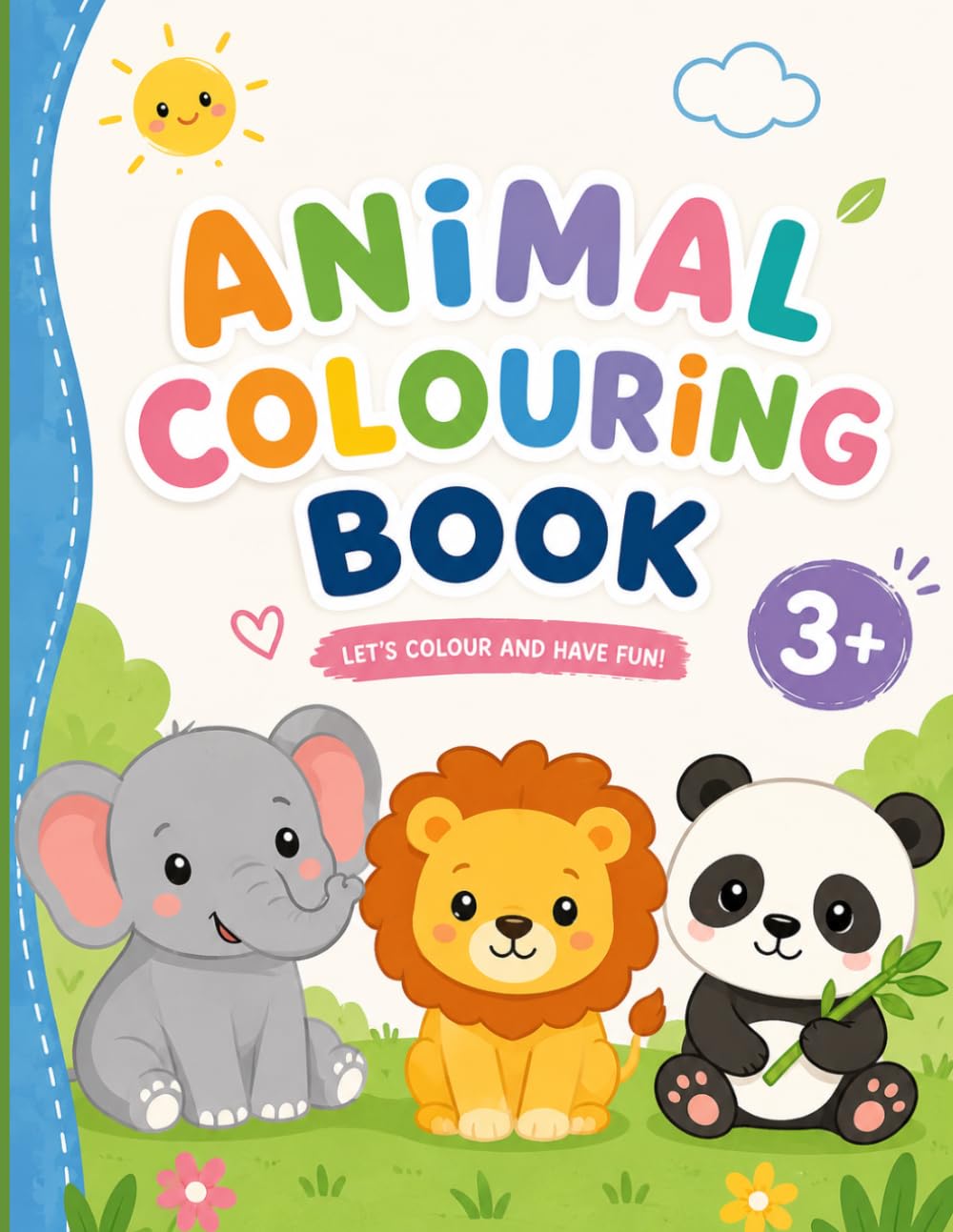 Simple & Cute Animals Coloring Book for Kids: Fun and Easy Colouring Pages for Toddlers & Preschoolers