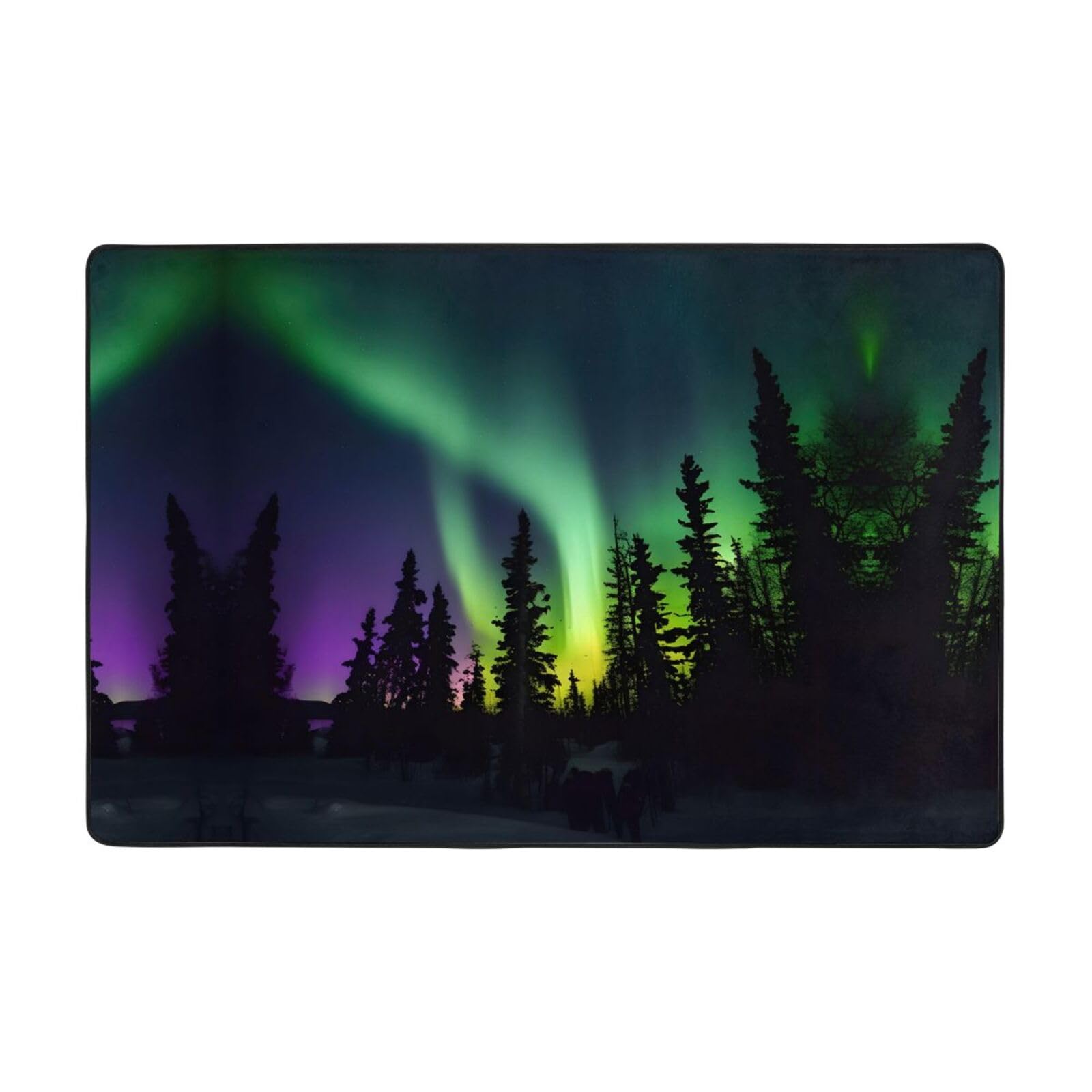 Tapis doux pour chambre et salon Aurora Borealis foncé grand confort