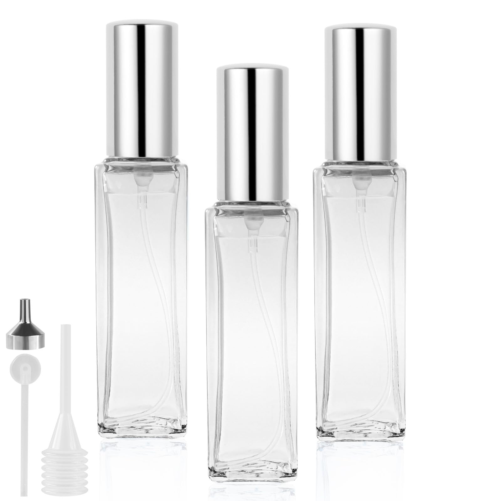 LOPHE Atomizador de Vidrio, 2 * 50ml Botella de Perfume Recargable de Cristal, Portátil Frasco Pequeño para Perfume, Pulverizador de Viaje Transparente — view 23