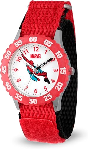 Marvel Spiderman Watch for Kids - Spiderman Watch Boys - Spider-Man Watches for Boys 4-6 - Kids Toys - - Marvel Toddler - Teen - Red Bezel -
