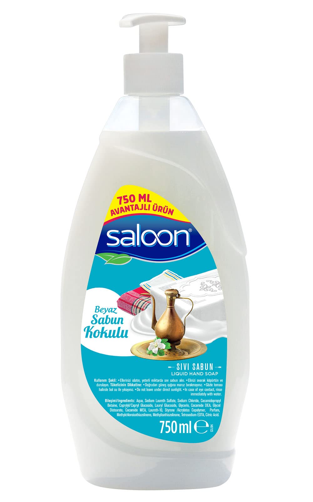 SALOON SIVI SABUN BEYAZ SABUN KOKULU 750 ML