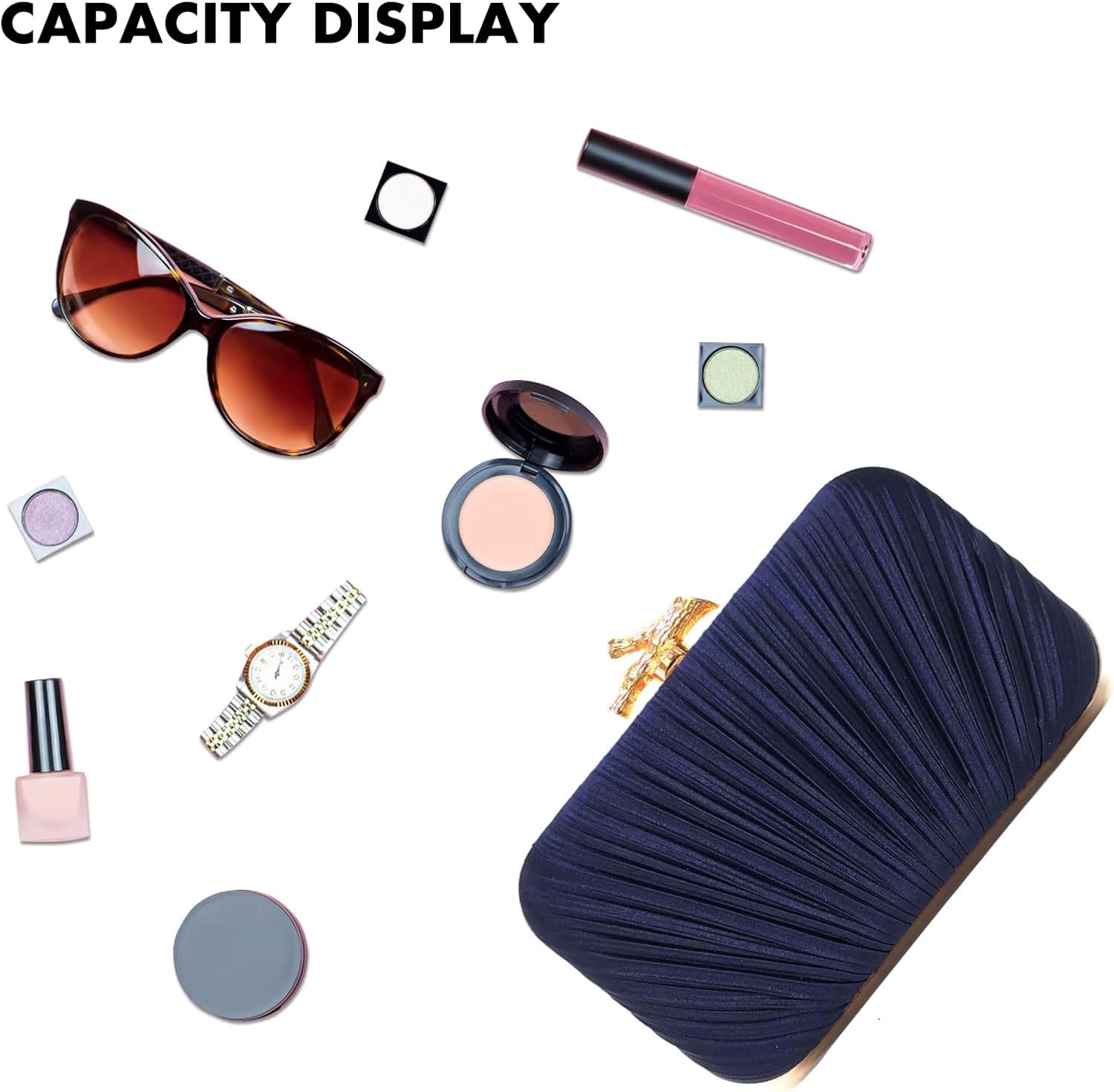 Clutch Purse for Women, Evening Bag with Removable Chain Strap Elegant Handbag for Wedding/Prom/Cocktail/Party - Image 6