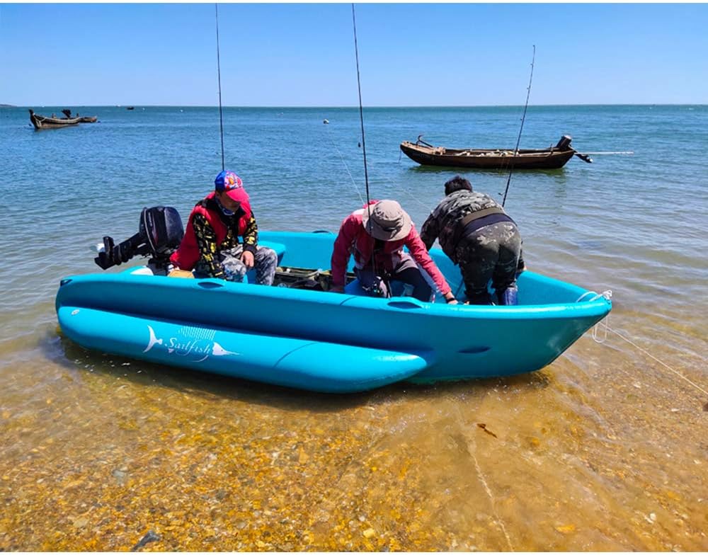 Inflatable Heavy Duty 0.9mm PVC Drop Stitch 14ft Large Fishing Motor Speed Raft Boat