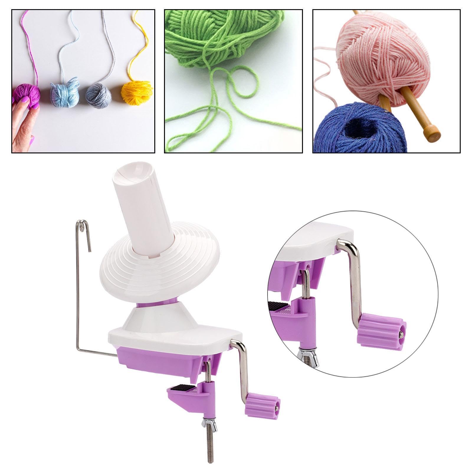 Bobinadora de Hilo de Lana, Soporte para Ovillos de Lana, Bobinadora de Hilo Manual Portátil para El Hogar, Práctica para Hilos de Madeja, Fibras de C, PÚrpura, Individual