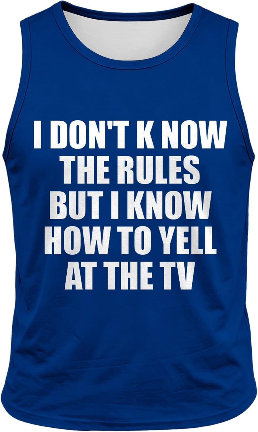 I Don't Know The Rules But I Know How to Yell At The Tv Graphic Tank Tops Men Plus Size Sleeveless Tops Summer Shirts